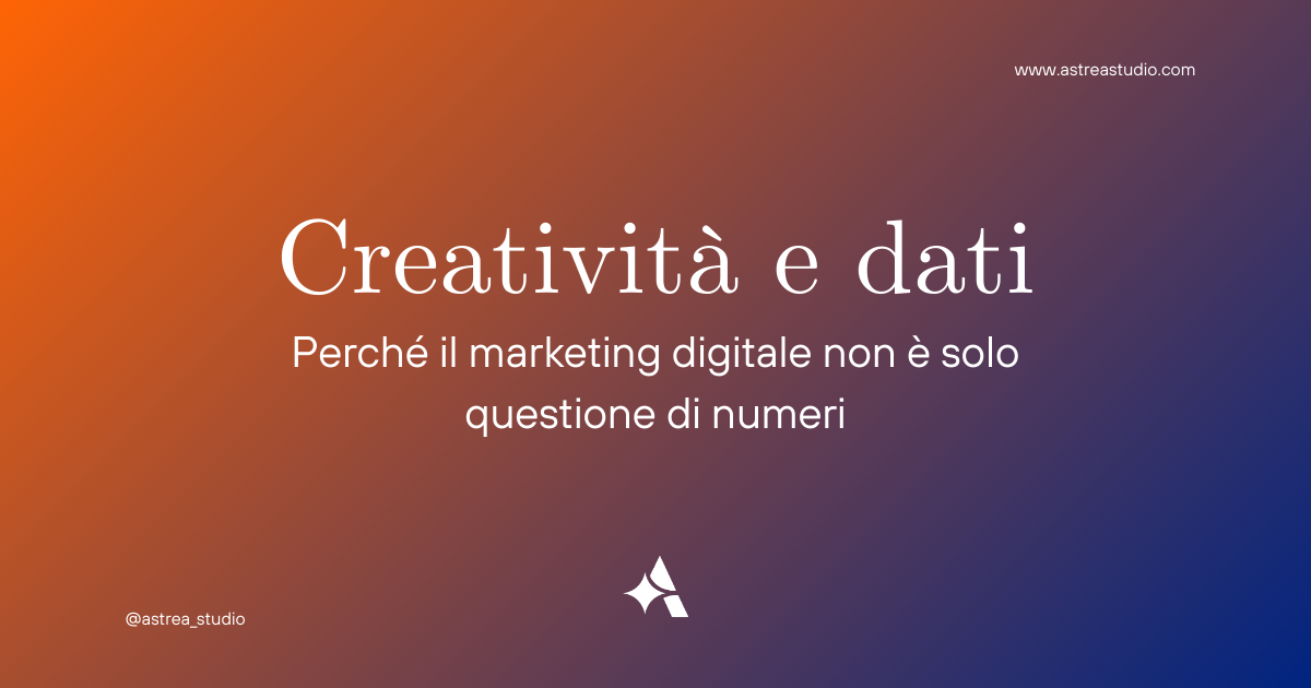 scritta bianca su sfondo colorato - creatività e dati